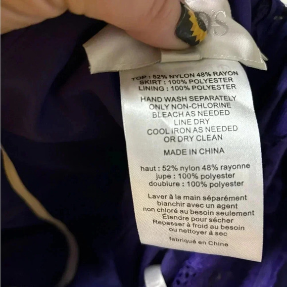 David’s Bridal Cap Sleeve Dress Size 6 Purple New Prom Formal Homecoming NWT - Picture 7 of 9